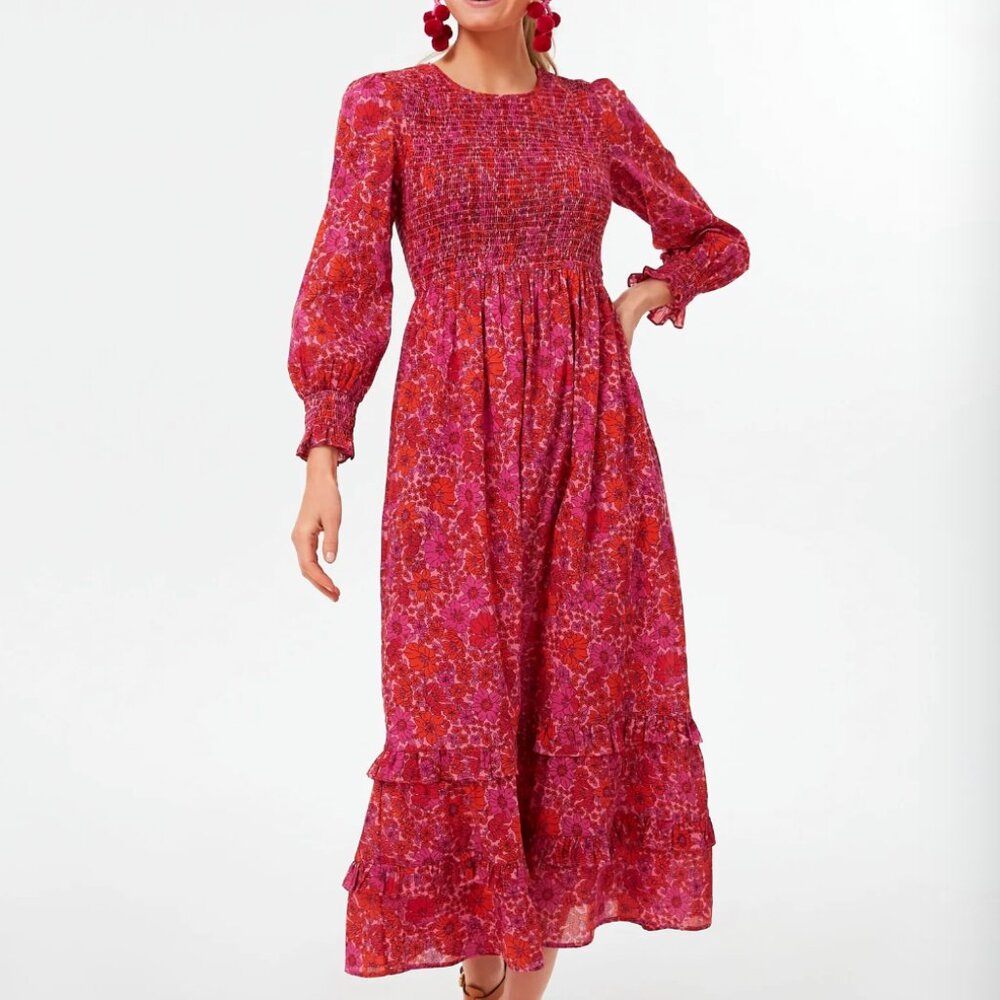 Tuckernuck Pink Floral Midi Dress